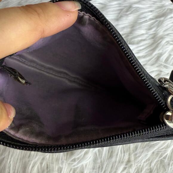 COACH Black Silver Signature Canvas Wristlet - Picture 5 of 6